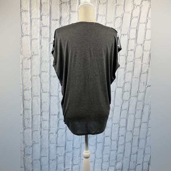 Michael Michael Kors Size:L Women Sleevless Sequins Top Charcoal NWOT - Picture 2 of 9